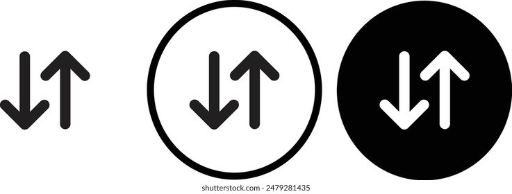 icon Sync Data black outline for web site design 
and mobile dark mode apps 
Vector illustration on a white background