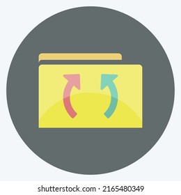 Sincronización de iconos. adecuado para el símbolo Educación. estilo plano. diseño simple editable. vector de plantilla de diseño. ilustración de símbolo simple