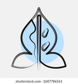 Icon syngonium. Plant leaves elements. Icon in color spot style.
