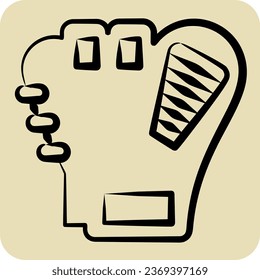 Icon Synthetic Baseball Glove. related to Baseball symbol. hand drawn style. simple design editable. simple illustration