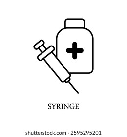 Icon a syringe, isolated against a clean background.