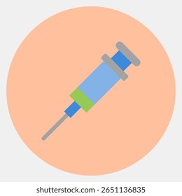 Icon syringe. Medical elements. Icon in color mate style.