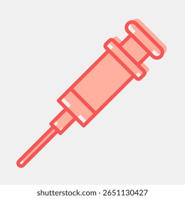 Seringa para ícones. Elementos médicos. Ícone no estilo de dois tons.