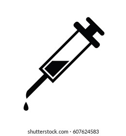 icon Syringe needle on lab, vector.