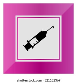 Icon of syringe with vaccine drop