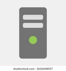 Icon system block. Computer components elements. Icon in flat style.