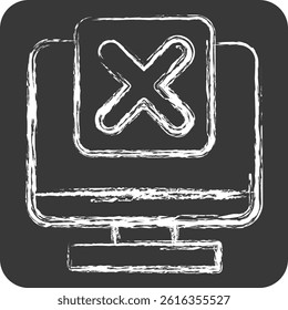 Icon System. related to Exclamation symbol. chalk Style. design editable