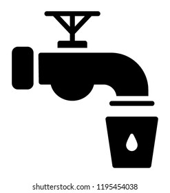 A icon of a tab with a water drop dropping from it depicting save water
