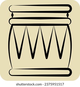 Icon Tabla. related to India symbol. hand drawn style. simple design editable. simple illustration