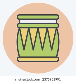 Icon Tabla. related to India symbol. color mate style. simple design editable. simple illustration