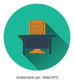 Icon of Table and armchair. Flat design. Vector illustration.
