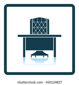 Icon of Table and armchair. Shadow reflection design. Vector illustration.