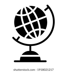 Icon of table globe, glyph design