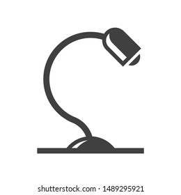 Icon table lamp on the desk. Vector on a white background.