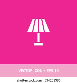 Icon of Table Lamp on Magenta Color Background. Eps-10.