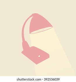 icon table lamp pink colors,vector illustration