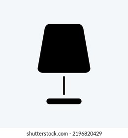 Icon Table Lamp. suitable for House symbol. glyph style. simple design editable. design template vector. simple illustration