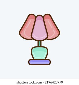 Icon Table Lamps. suitable for House symbol. flat style. simple design editable. design template vector. simple illustration
