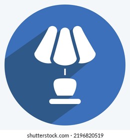 Icon Table Lamps. suitable for House symbol. long shadow style. simple design editable. design template vector. simple illustration
