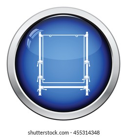 Icon of table for object photography. Glossy button design. Vector illustration.