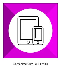 Icon of tablet computer and smartphone