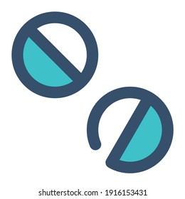 droga de tablet con estilo de línea rellena y color azul