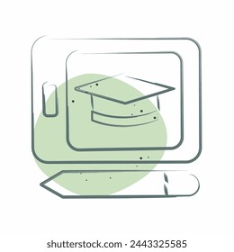 Icon Tablet Education. related to Learning symbol. Color Spot Style. simple design illustration