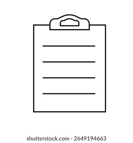 Icon tablet with paper clip. Symbol for check or task tracker. Coach's tactical board. Register or terms of reference Vector illustration