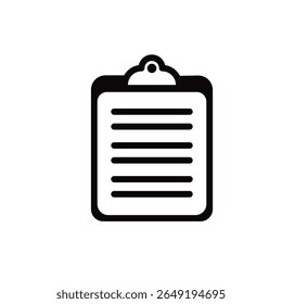 Icon tablet with paper clip. Symbol for check or task tracker. Coach's tactical board. Register or terms of reference Vector illustration