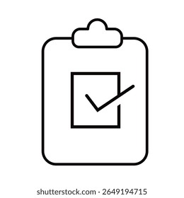 Icon tablet with paper clip. Symbol for check or task tracker. Coach's tactical board. Register or terms of reference Vector illustration