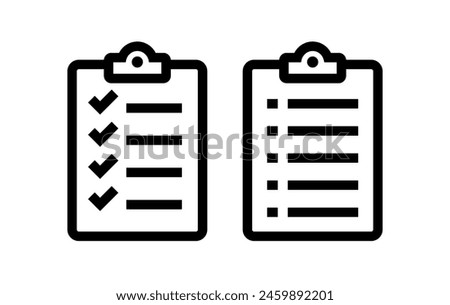 Icon tablet with paper clip. Symbol for check or task tracker. Coach's tactical board. Register or terms of reference.