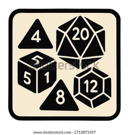 Icon for tabletop role-playing game (TTRPG) dice set