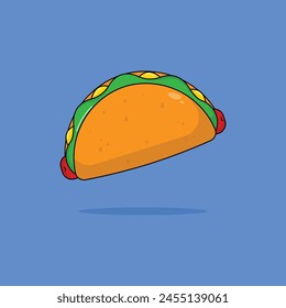 icon taco delicious fast food and drink vector illustration concept.premium vector illustration