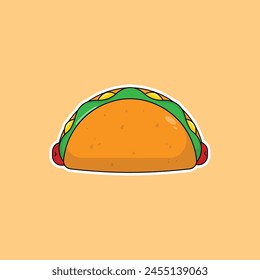 icon taco delicious fast food and drink vector illustration concept.premium vector illustration