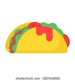 Icon taco with meat with fresh vegetables