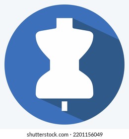 Icon Tailor Dummy. geeignet für Bildungs-Symbol. langer Schattenstil. einfaches Design bearbeitbar. Designvorlage, Vektor. einfache Abbildung