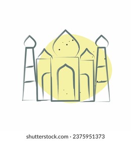 Icon Taj Mahal. related to India symbol. Color Spot Style. simple design editable. simple illustration