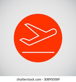 Icon of taking off airplane