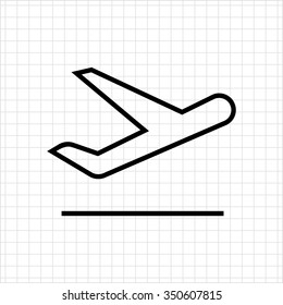 Icon of taking off airplane