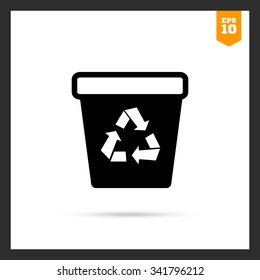 Icon of tank with recycling sign