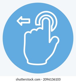Icon Tap and Move Left - Blue Eyes Style - Simple illustration,Editable stroke,Design template vector, Good for prints, posters, advertisements, announcements, info graphics, etc.