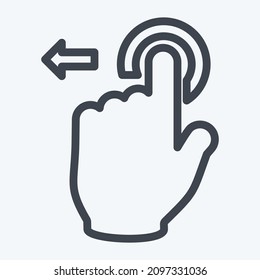 Icon Tap and Move Left - Line Style - Simple illustration,Editable stroke,Design template vector, Good for prints, posters, advertisements, announcements, info graphics, etc.