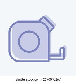 Medida de cinta de iconos. adecuado para el símbolo de construcción. estilo de dos tonos. diseño simple editable. vector de plantilla de diseño. ilustración simple