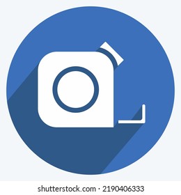 Icon Tape Measure. suitable for building symbol. long shadow style. simple design editable. design template vector. simple illustration