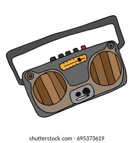 Icon tape recorder. Cassette recorder. Vector illustration.