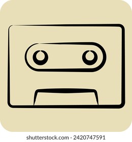 Icon Tape. related to Podcast symbol. hand drawn style. simple design editable. simple illustration