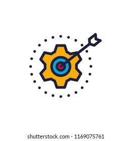 icon target arrow gear