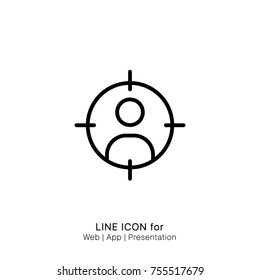 Icon target audience graphic design single icon vector illustration