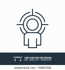 Icon Target Audience graphic design single icon vector illustration