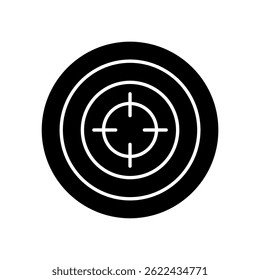 Icono de un objetivo, aislado contra un fondo limpio.